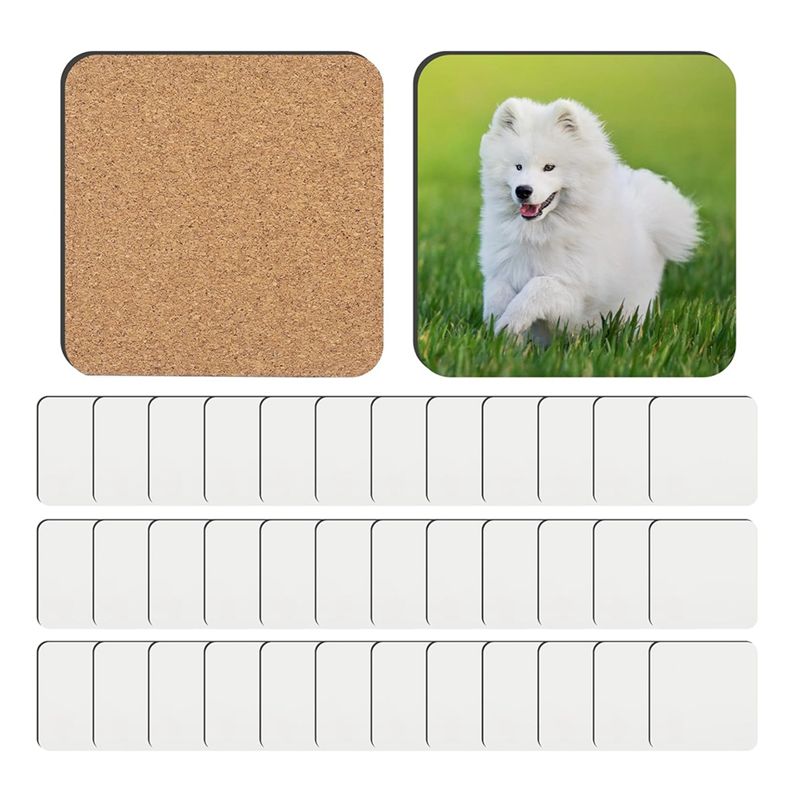 Coaster Sublimation Blank - สินค้าใหม่มาแรง มีสินค้าในสต็อก-36 ชิ้น แผ่นรองแก้วแบบซับลิเมชั่น วัสดุ MDF