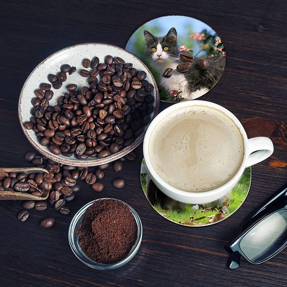 Coaster Sublimation Blank - 50 ชิ้น แผ่นรองแก้วเปล่าทรงกลมสำหรับงานซับลิเมชั่น วัสดุนีโอพรีน งานฝีมือ DIY