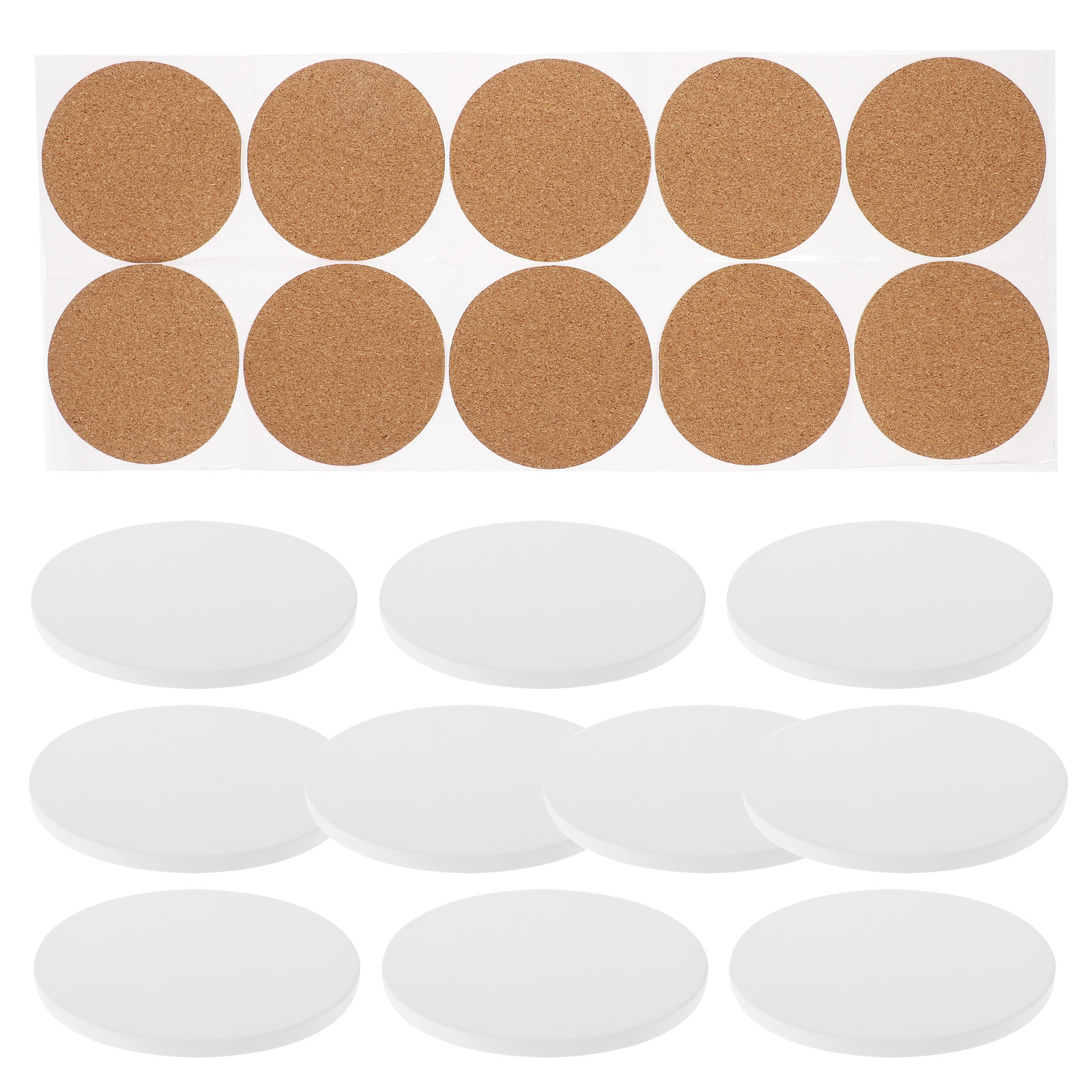 Coaster Sublimation Blank - 10 ชุด ที่รองแก้วเซรามิก แผ่นเปล่าสำหรับงานซับลิเมชั่น ที่รองแก้วแบบถ่ายเทความร้อน กันลื่น