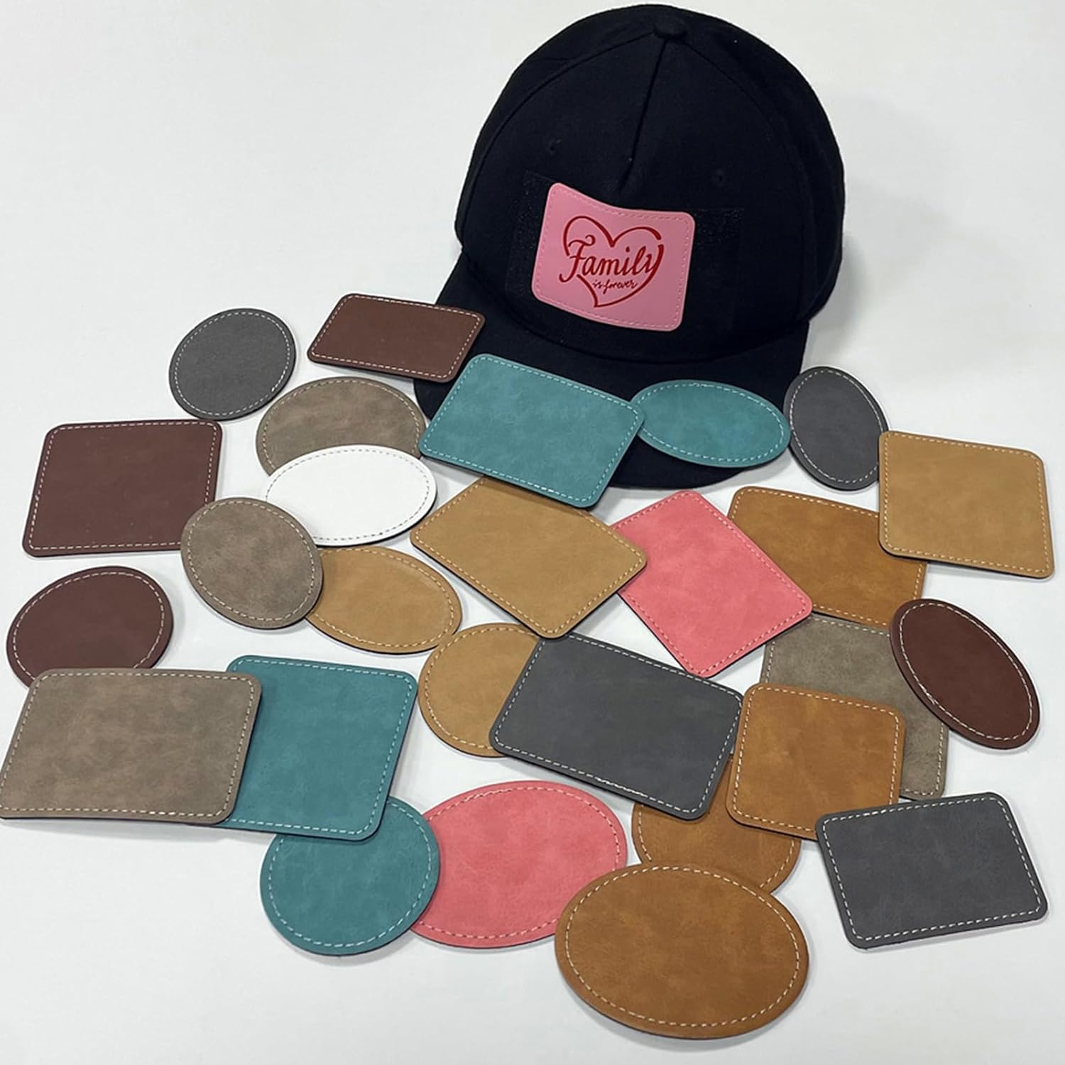 Hat Sublimation Blank - แผ่นหนังเทียมสำหรับงานซับลิเมชั่น รีดติดด้วยกาว สำหรับตกแต่งหมวก เสื้อผ้า ชุดเดรส เสื้อกันหนาว