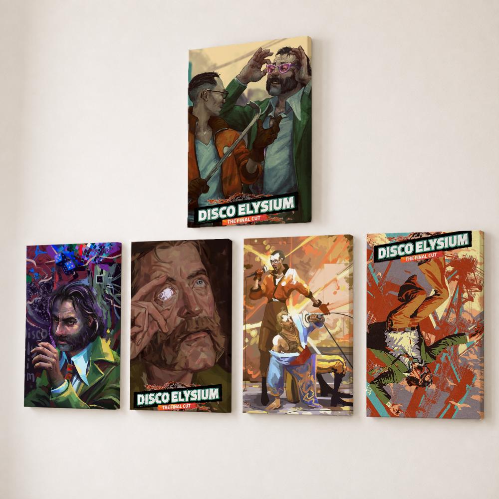 Canvas Wrap Ready - ภาพวาดวิดีโอเกม D-Disco Elysium สุดฮิต พร้อมงานศิลปะการเขียนพู่กันแบบ HD