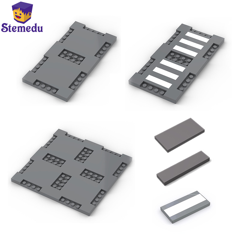 Ceramic Tile Blank - แผ่นฐานถนนเมืองสำหรับตัวต่อ บล็อก ถนน ทางเท้า ฐานรองรับตัวต่อ ใช้ร่วมกับเลโก้