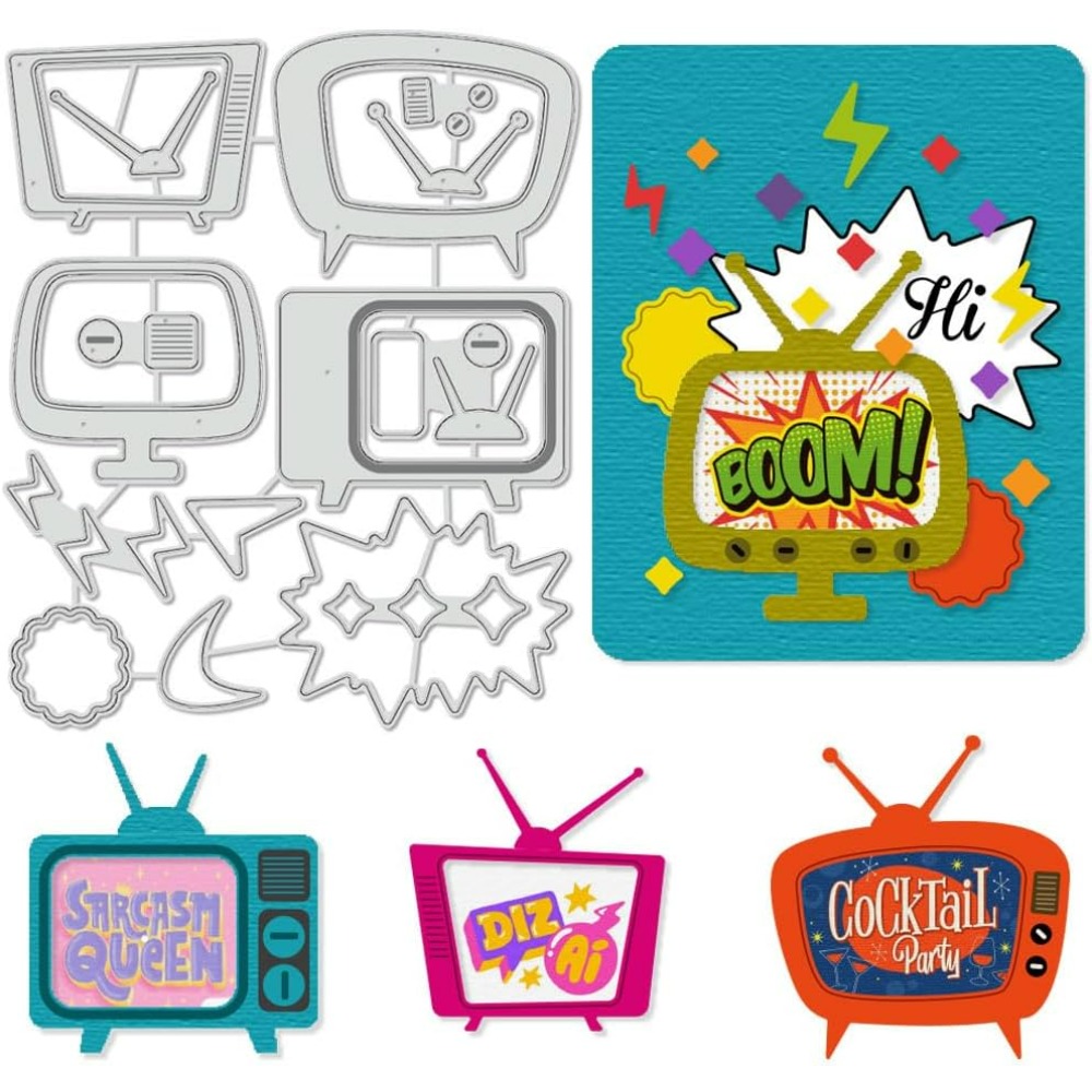 Retro TV ตัด Dies Stencils กรอ - Metal Photo Panel บทวิจารณ์และราคา