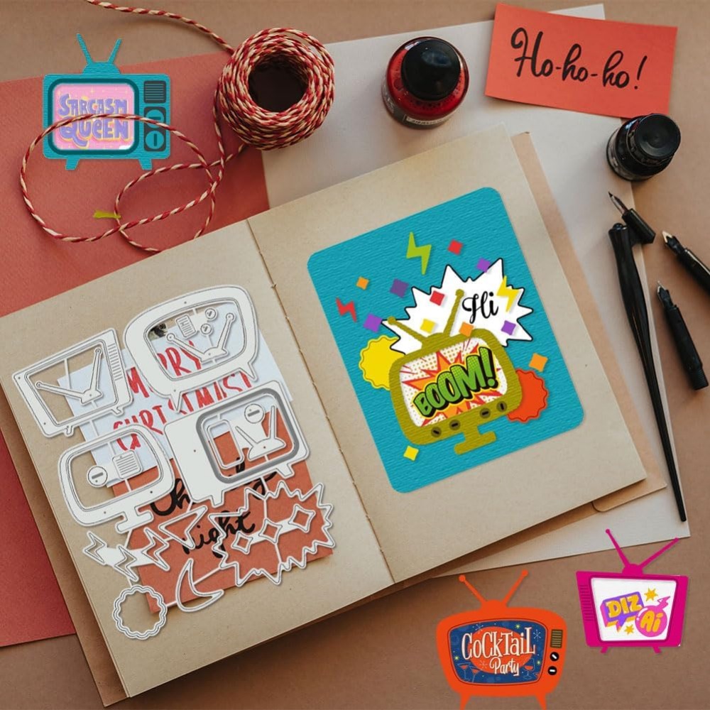 Retro TV ตัด Dies Stencils กรอ - Metal Photo Panel บทวิจารณ์และราคา