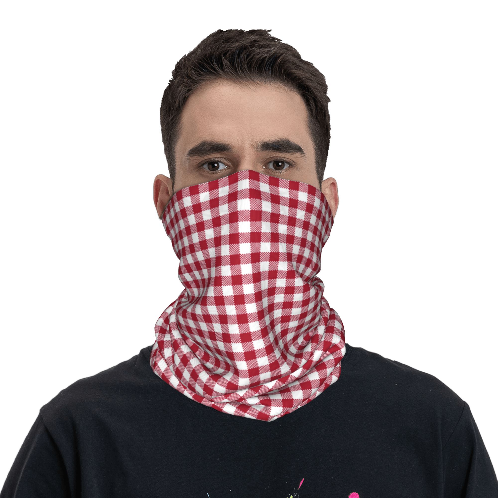 ผ้าพันคอแบบกันลมลายตารางสีแดงข - Bandana Blank White บทวิจารณ์และราคา